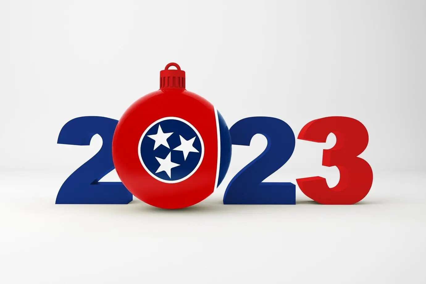 Jahr 2023 mit Tennessee-Weihnachtskugel